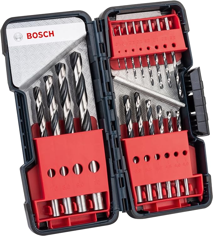 Bosch Jogo de Brocas para Metal HSS-PointTeQ ToughBox 1-10 mm com 18 Peças