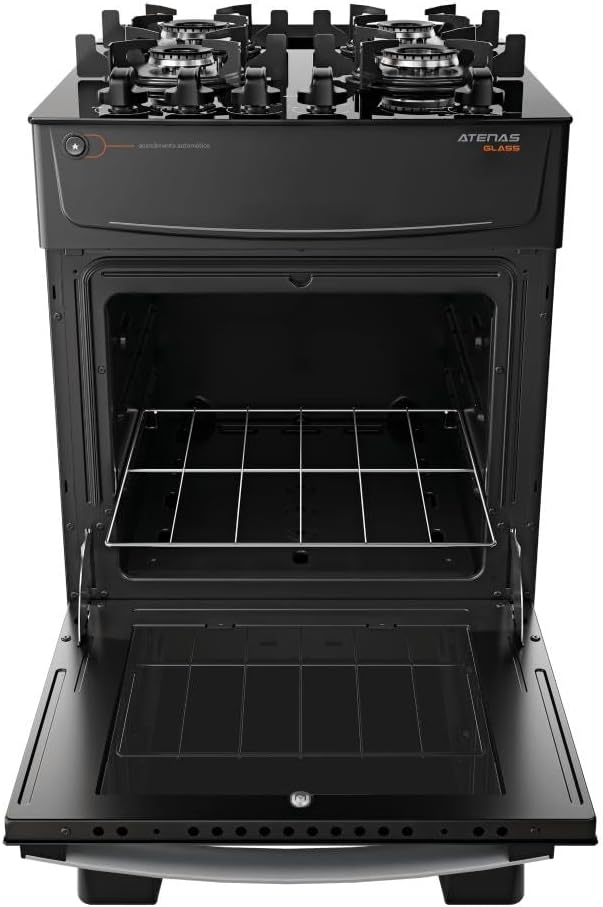 Fogão Atlas 4 Bocas Atenas Glass, Acendimento automático - Bivolt